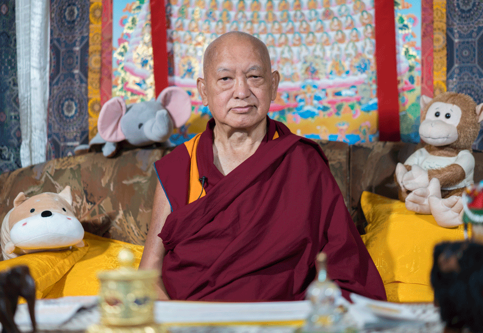 Lama-Zopa-Rinpoche-with-friends-Kopan-March-2020-Lobsang-Sherab